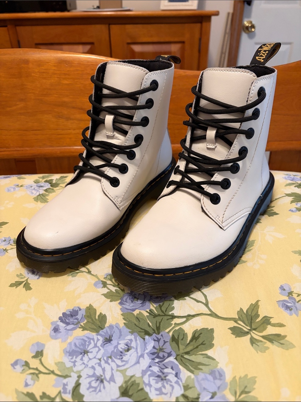 Dr. Martens Luana White Lace-Up Combat Boots